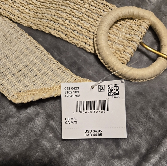 American Eagle Outfitters Cream Woven Belt - Picture 2 of 5